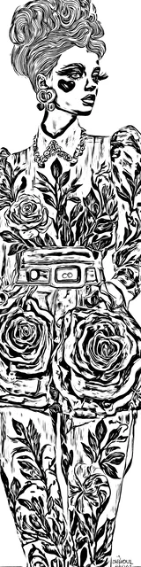 Free colorable bookmarks of another fashion styled woman